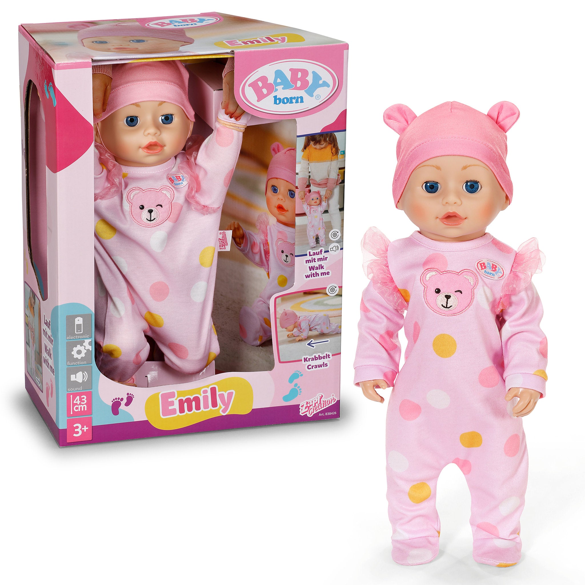 BABY Born Walk With Me 43cm Doll - Emily