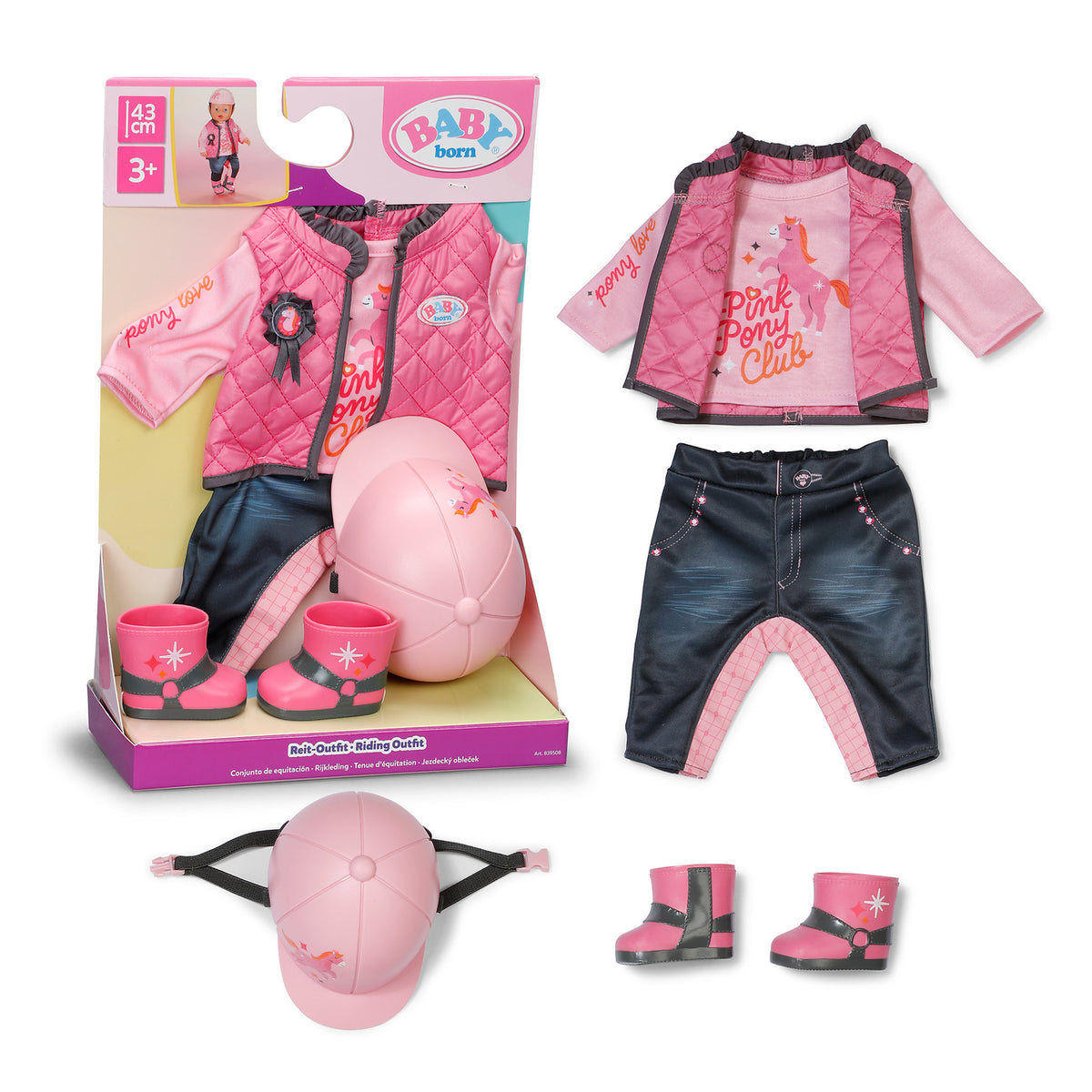 BABY Born Outfit Set for 43cm Doll - Horse Riding