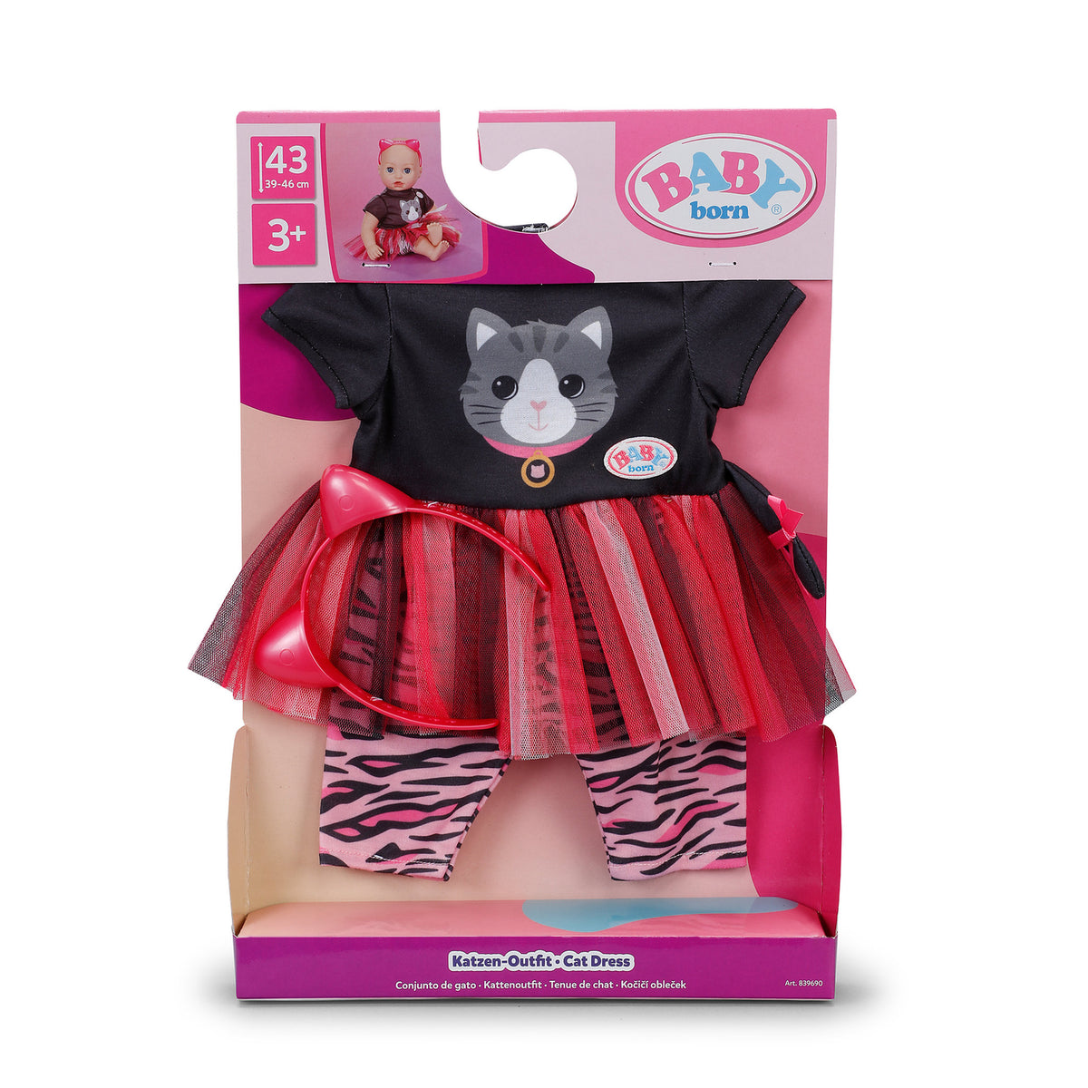 BABY Born Outfit Set for 43cm Doll - Cat
