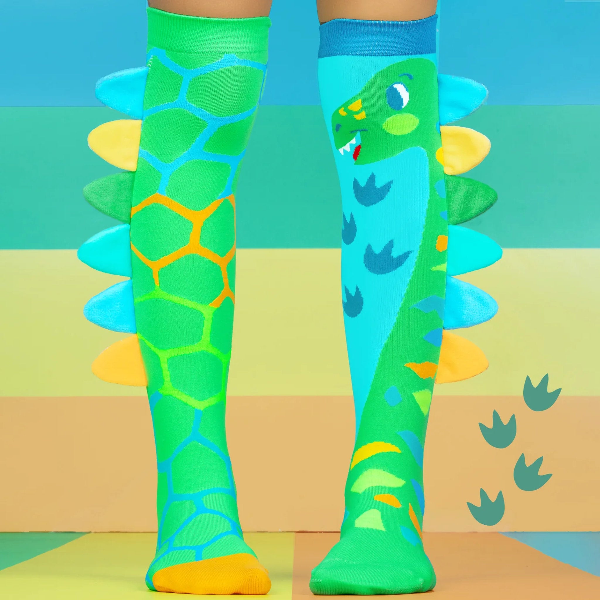 MADMIA Green Dinosaur Adult Socks