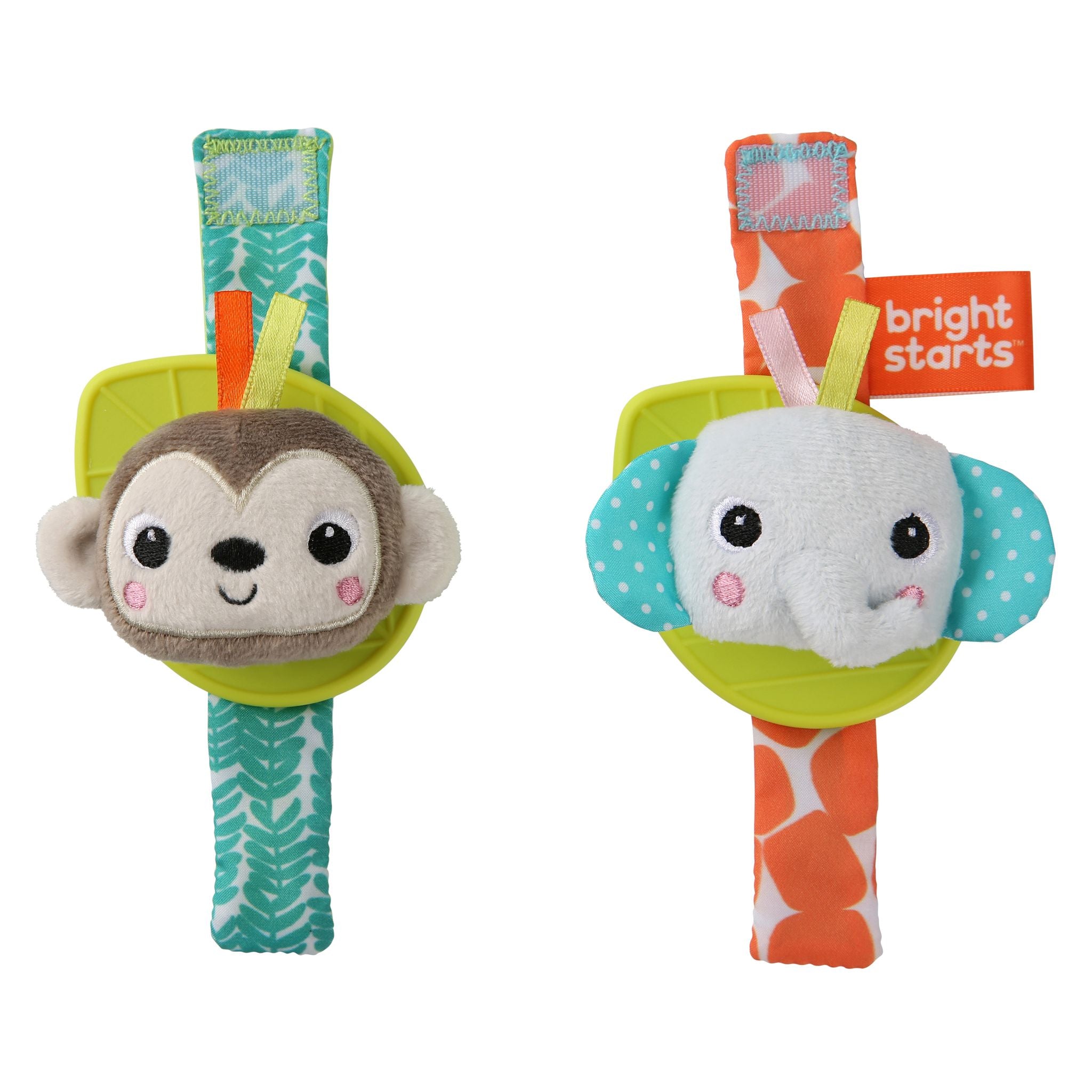 Bright Starts Rattle & Teethe Pals - Monkey & Elephant