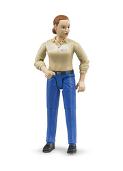 Bruder Woman Light Skin Blue Jeans Figurine - Toyworld Australia