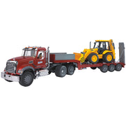 Bruder Mack Granite Low Loader And Jcb Backhoe