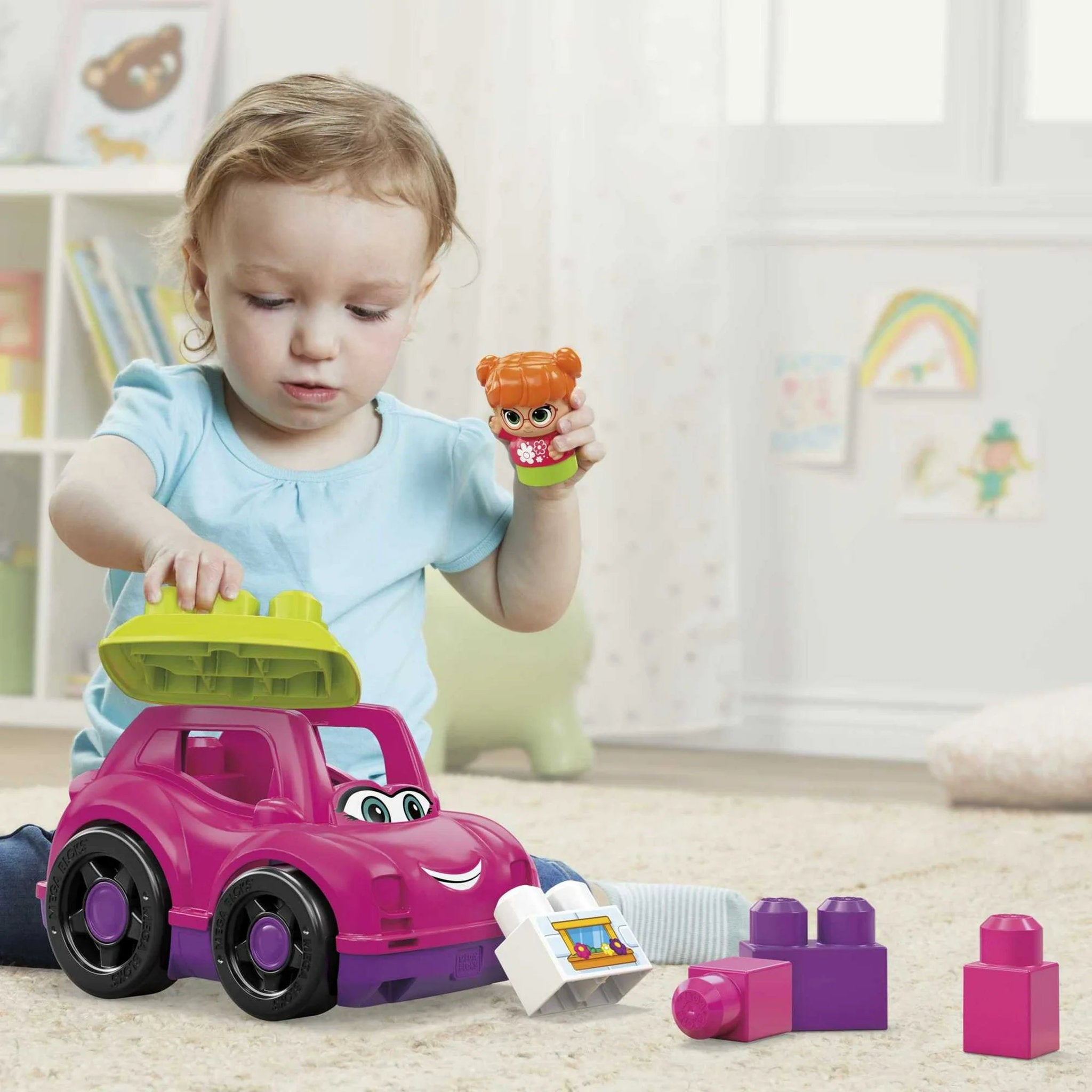 Fisher-Price MEGA Bloks First Builders Lil Vehicles Block Buddies Catie Convertible
