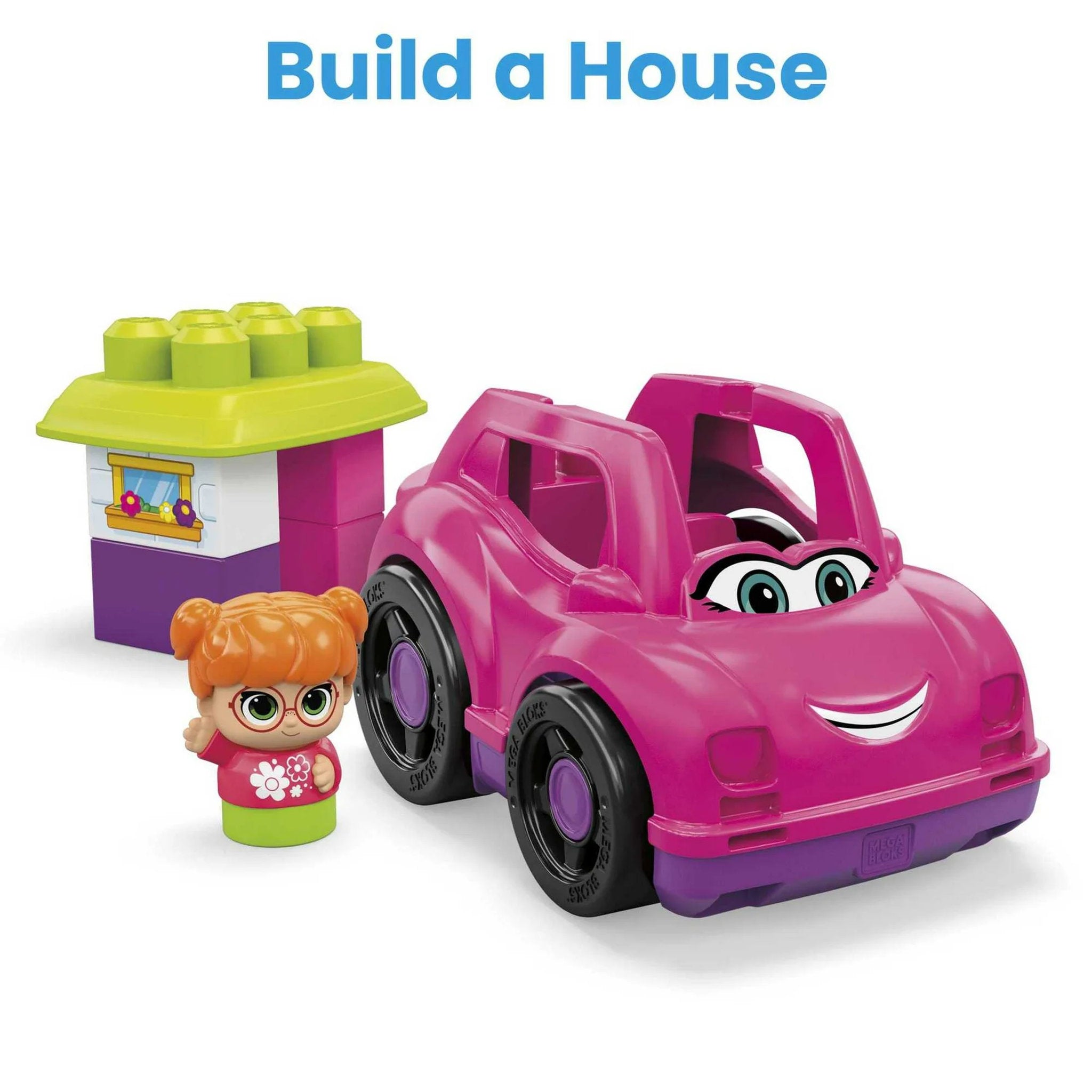 Fisher-Price MEGA Bloks First Builders Lil Vehicles Block Buddies Catie Convertible
