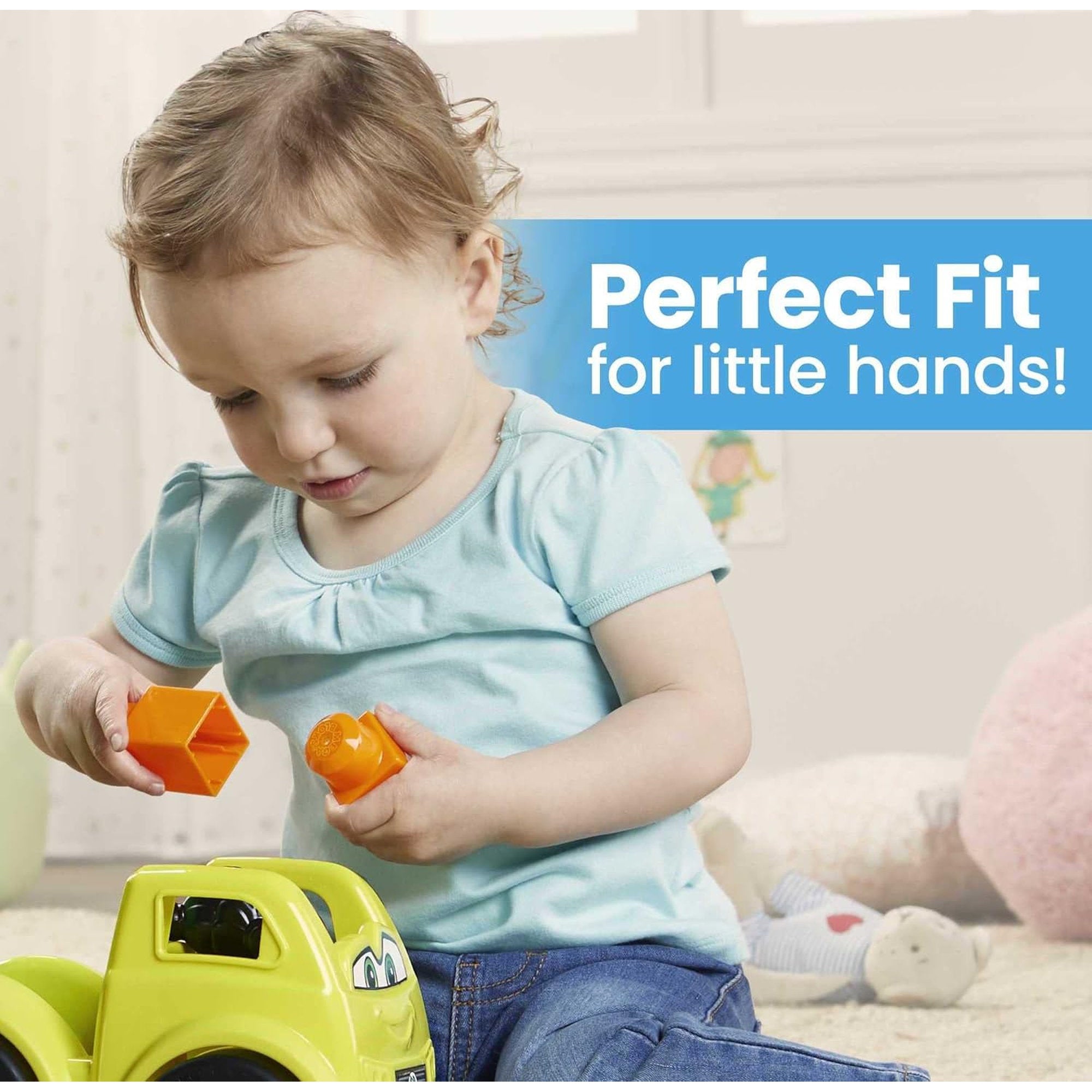 Fisher-Price MEGA Bloks First Builders Lil Vehicles Block Buddies Raphy Recycling Truck