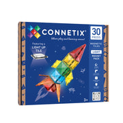 CONNETIX Magnetic Tiles 30 Piece - Light Rocket Pack