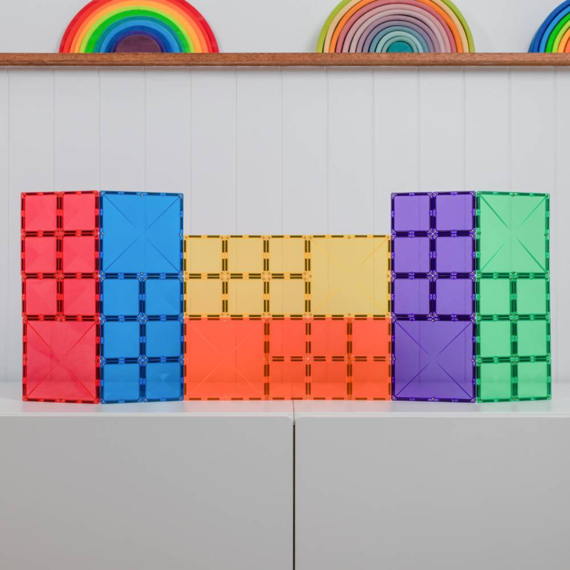 CONNETIX Magnetic Tiles 42 Piece Rainbow Square Pack – Toyworld