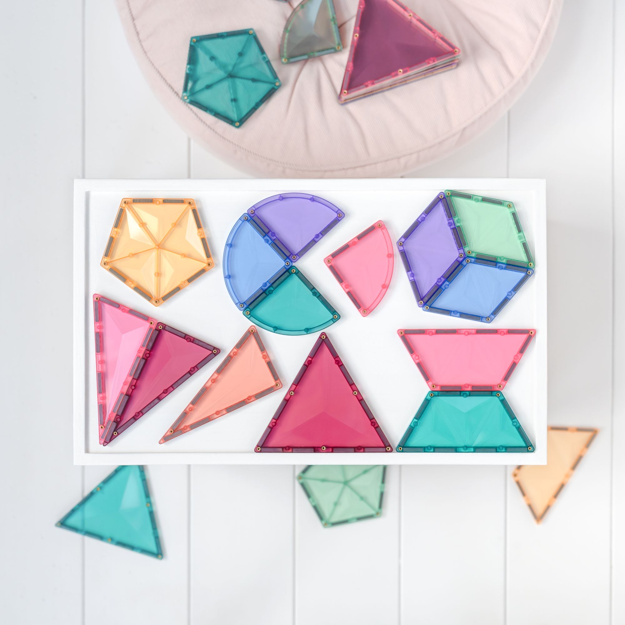 CONNETIX Magnetic Tiles 48 Piece Pastel Shape Expansion Pack