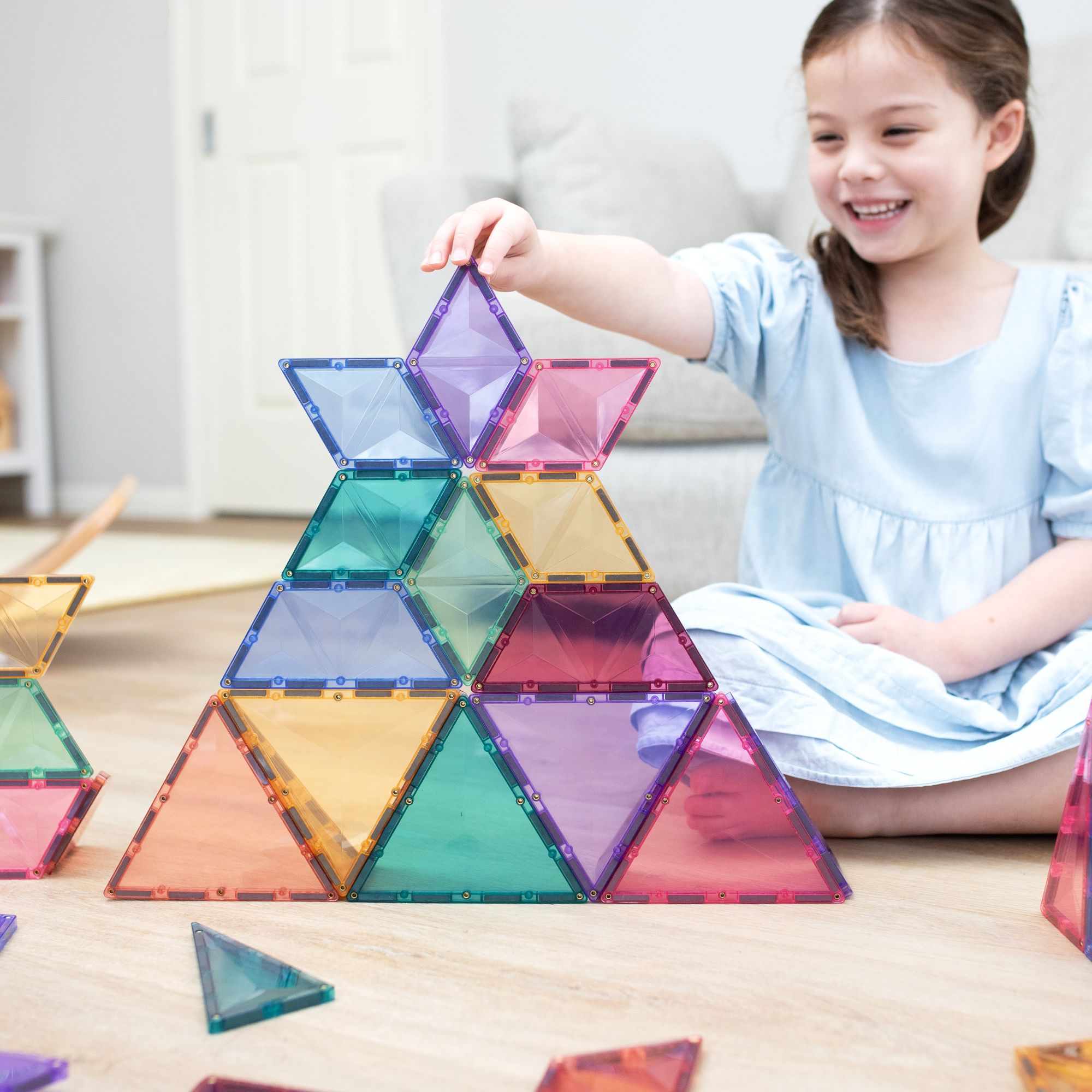 CONNETIX Magnetic Tiles 48 Piece Pastel Shape Expansion Pack