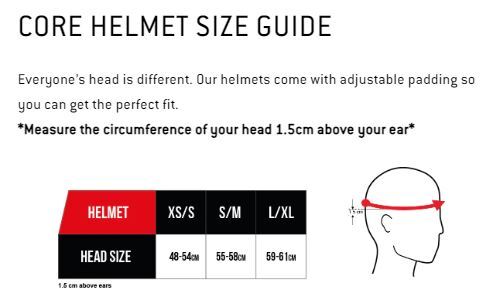 CORE Action Sports Helmet - Black XS/S