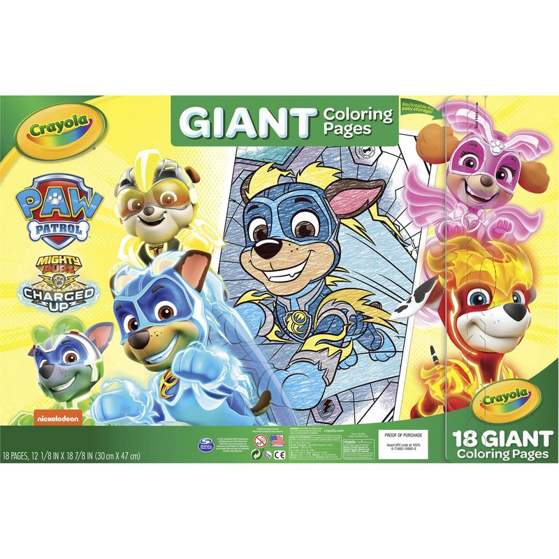 Crayola PAW Patrol Mighty Pups Charged Up Giant Colouring Pages