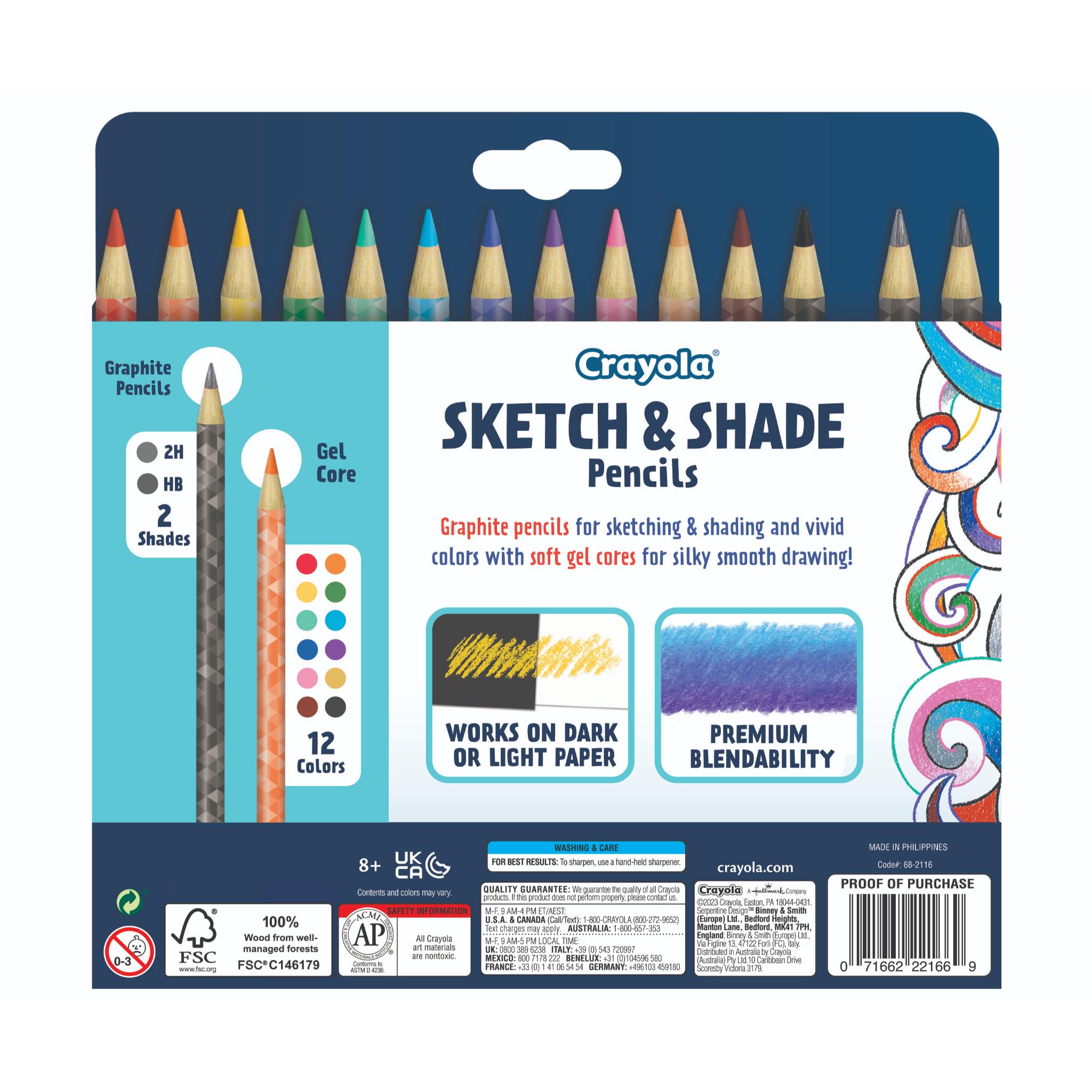 Crayola Doodle & Draw Sketch & Shade Pencil 14 Pack