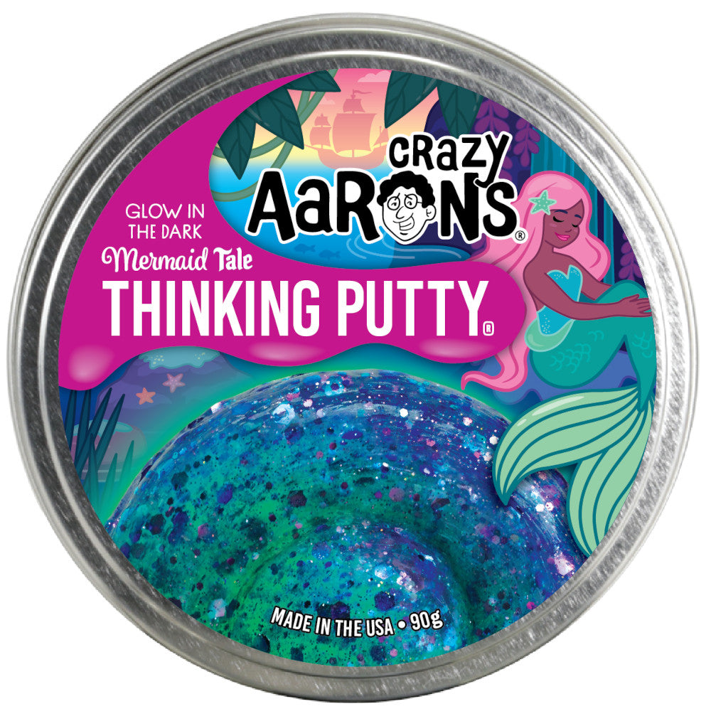 Crazy Aaron's Thinking Putty 4 Inch Glowbrights Mermaid Tale