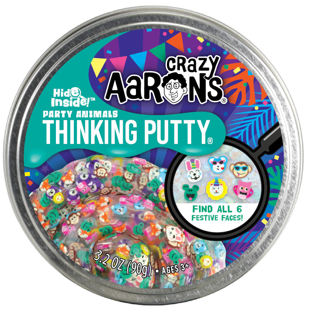 Crazy Aaron's Thinking Putty 4 Inch Hide Inside! Party Animals