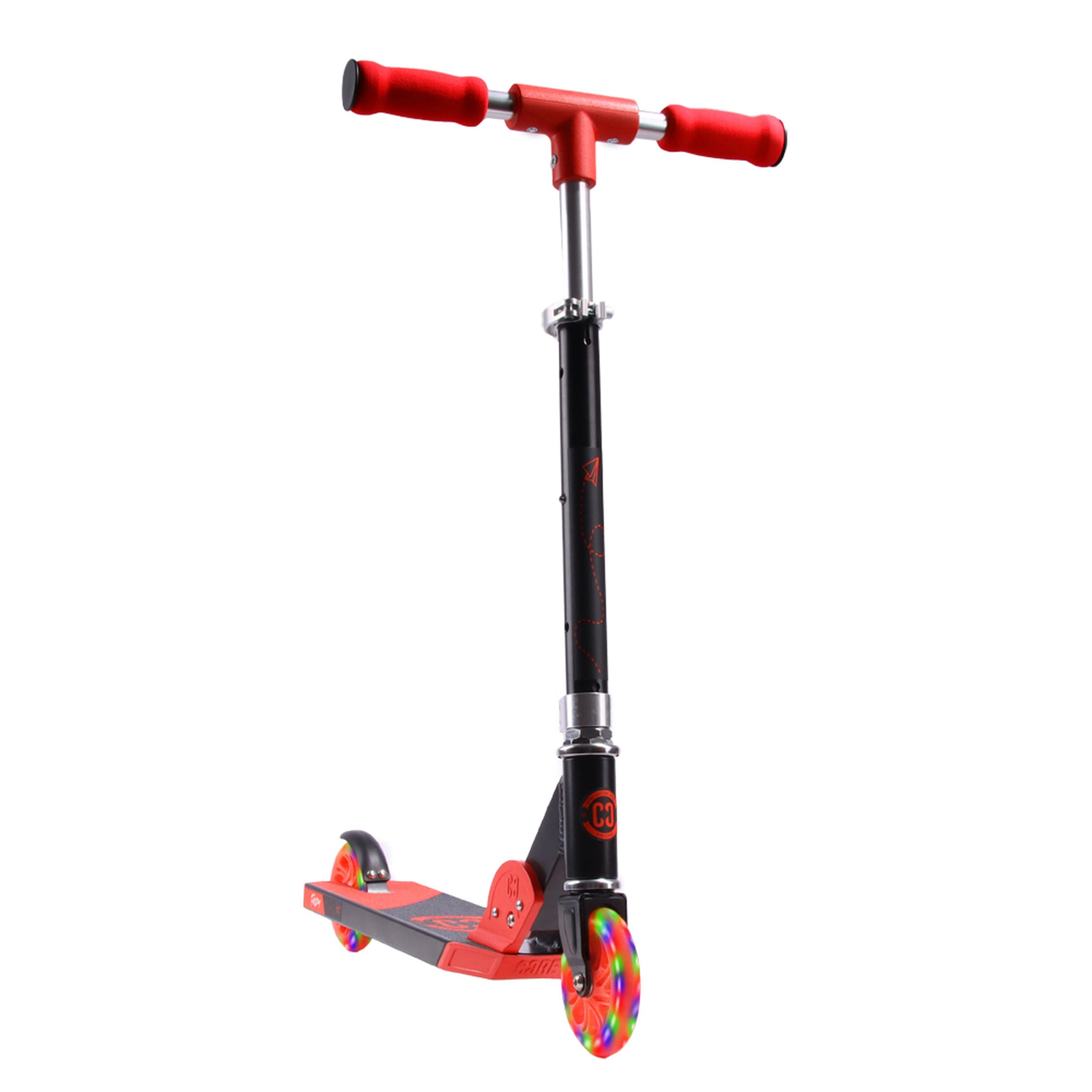 CORE Kids Foldy Scooter - Red With LED Wheels