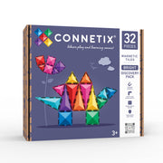 CONNETIX Magnetic Tiles 32 Piece - Bright Discovery Pack