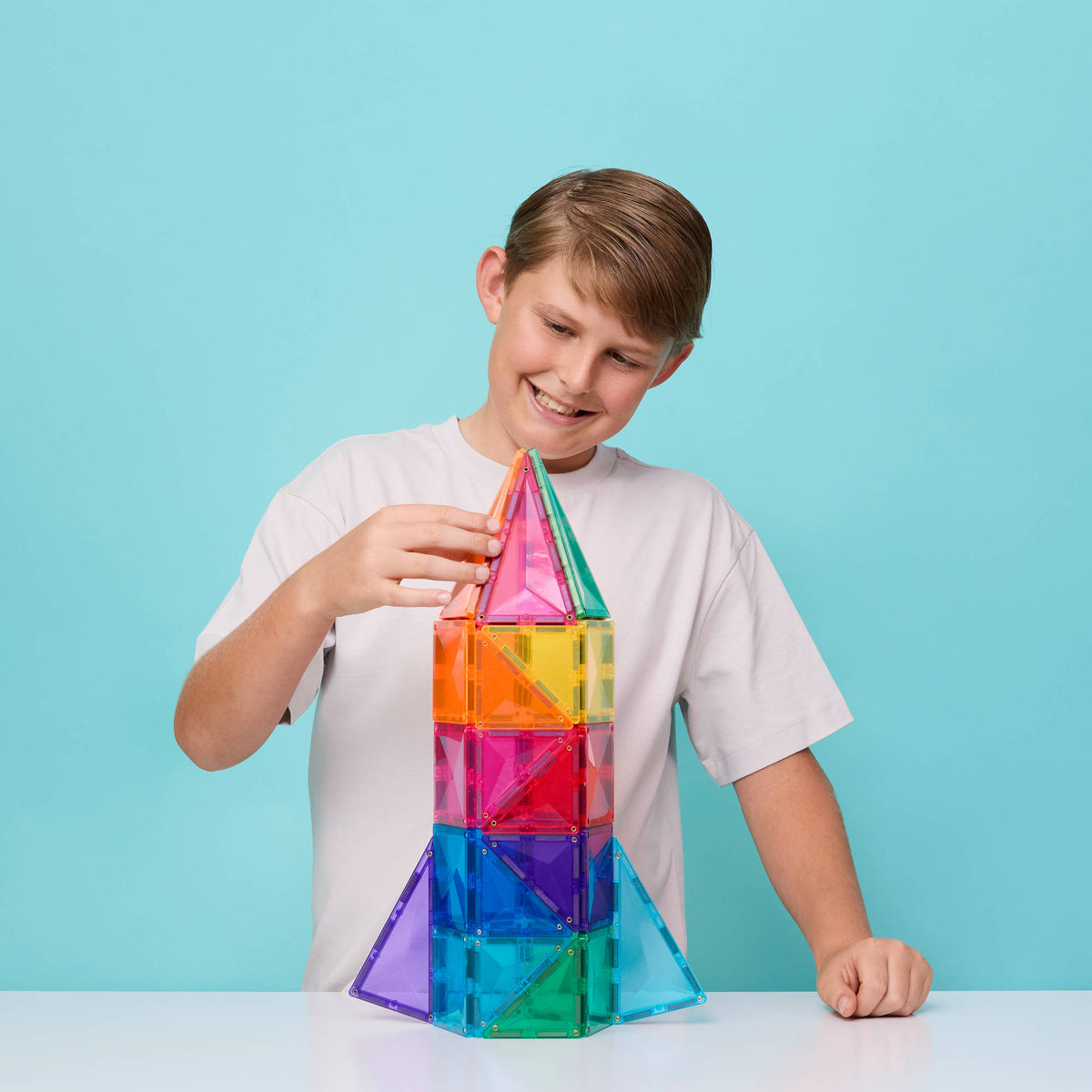 CONNETIX Magnetic Tiles 56 Piece - Bright Starter Pack