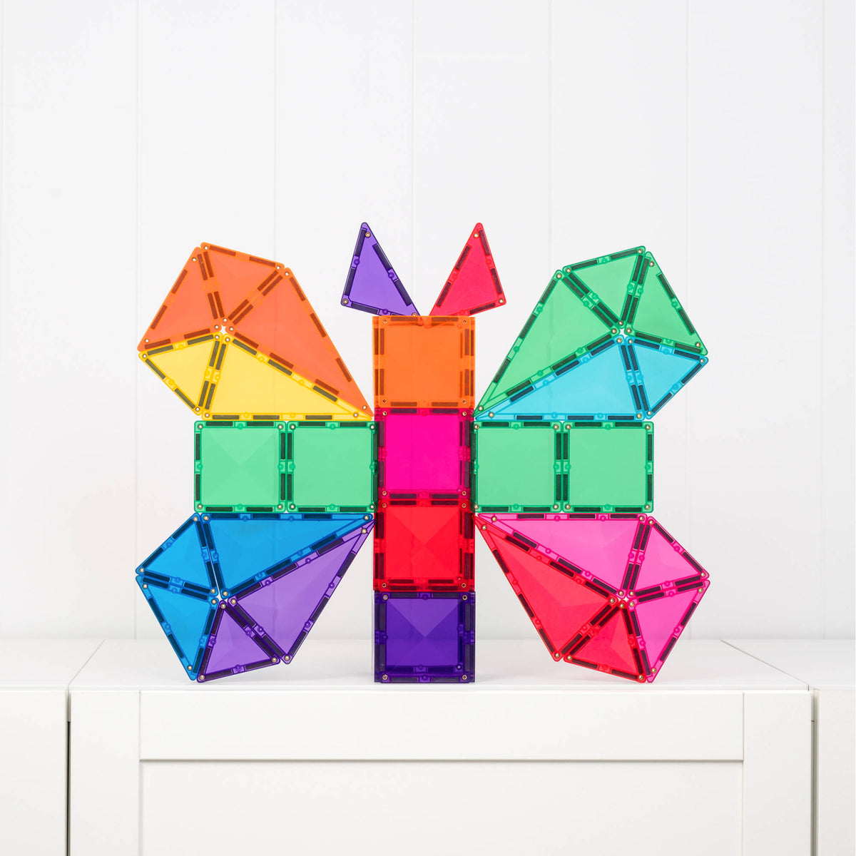 CONNETIX Magnetic Tiles 56 Piece - Bright Starter Pack