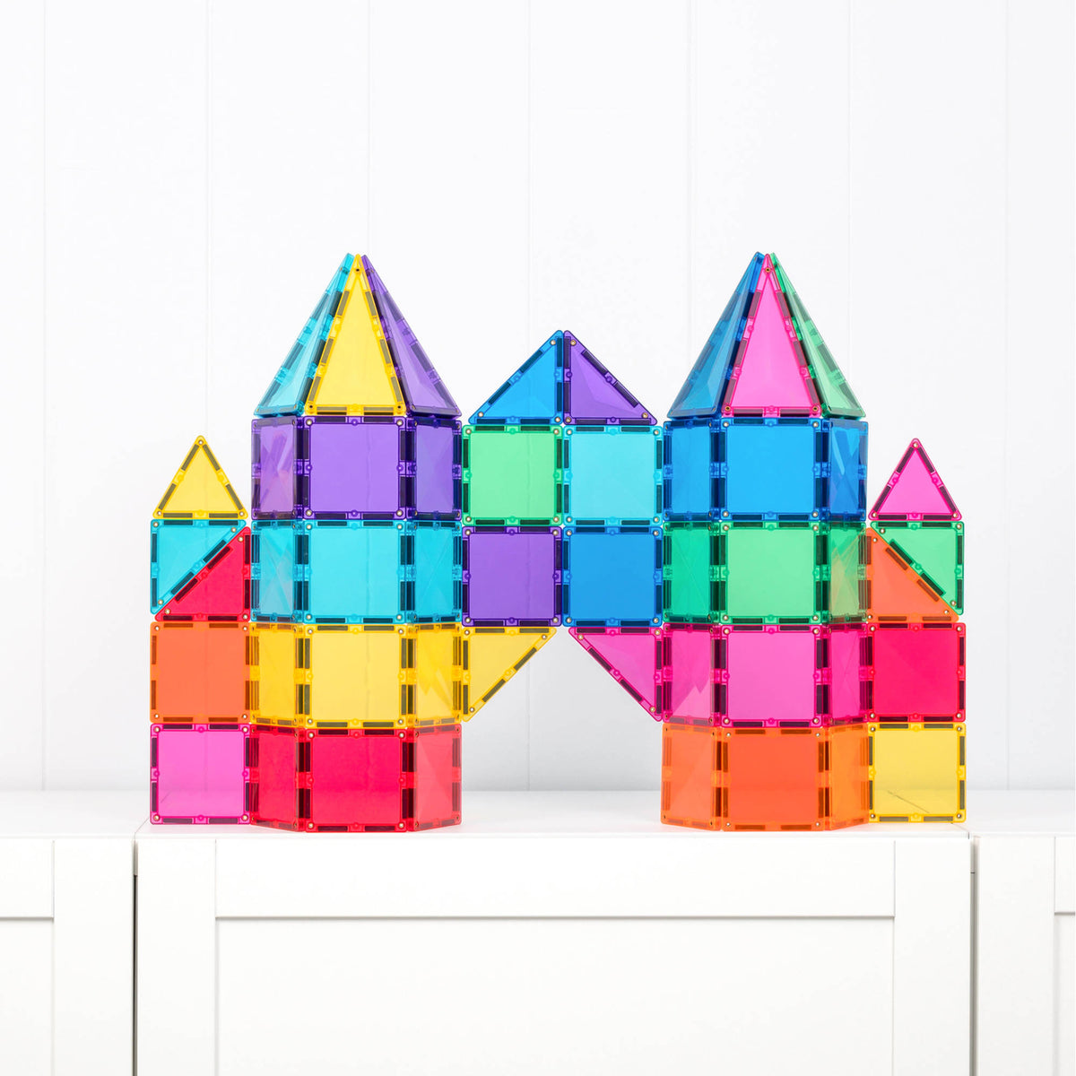 CONNETIX Magnetic Tiles 56 Piece - Bright Starter Pack