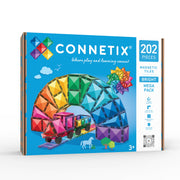 CONNETIX Magnetic Tiles 202 Piece - Bright Mega Pack