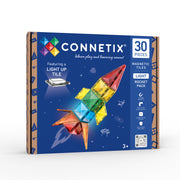CONNETIX Magnetic Tiles 30 Piece - Light Rocket Pack