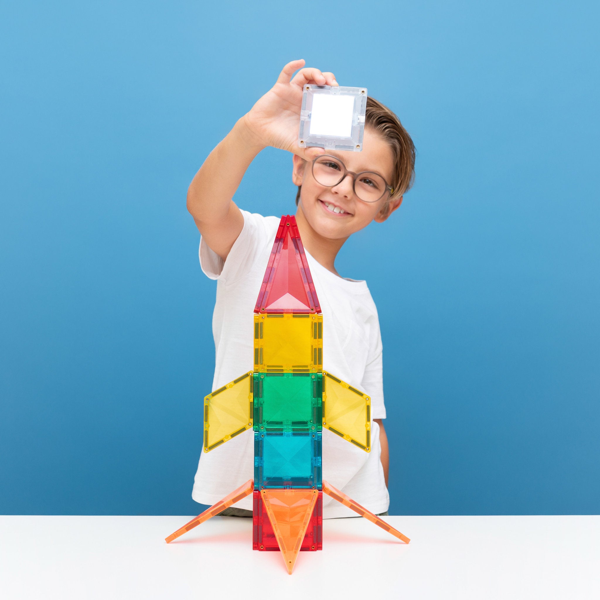 CONNETIX Magnetic Tiles 30 Piece - Light Rocket Pack