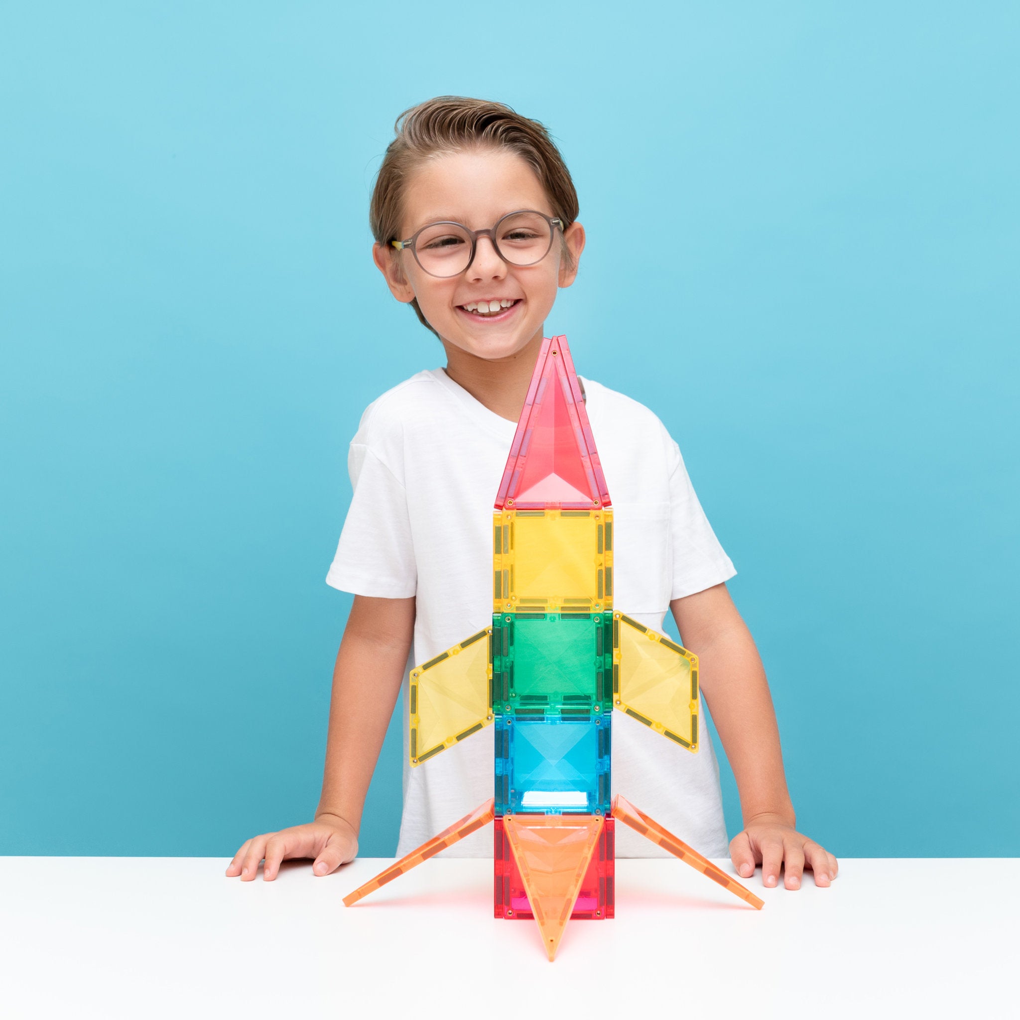 CONNETIX Magnetic Tiles 30 Piece - Light Rocket Pack