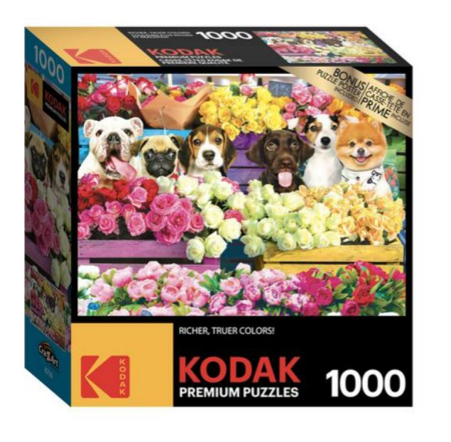 KODAK 1000 PIECE PUZZLE FLOWER MARKET PUPS
