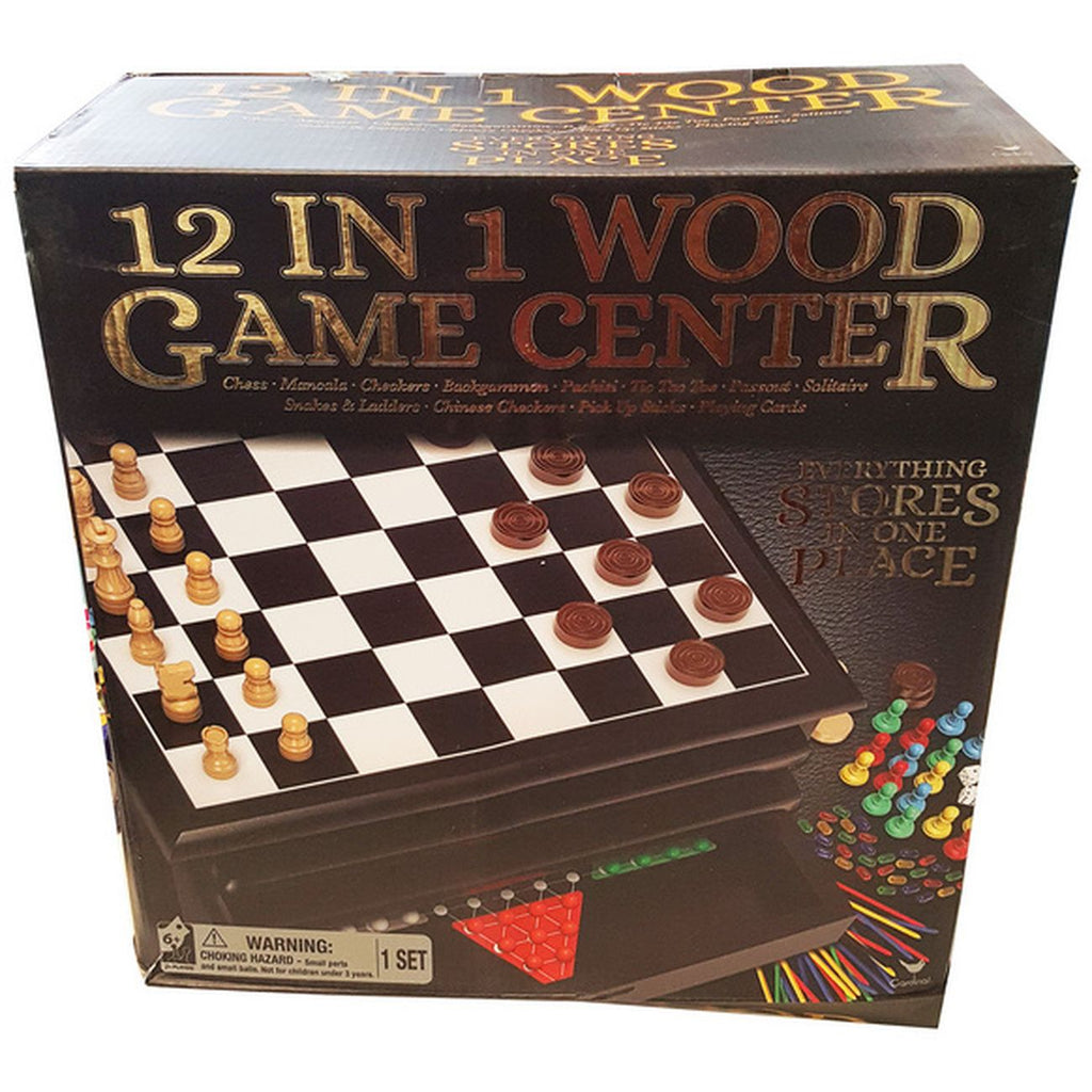 CARDINAL 12-IN-1 WOODEN GAME CENTER
