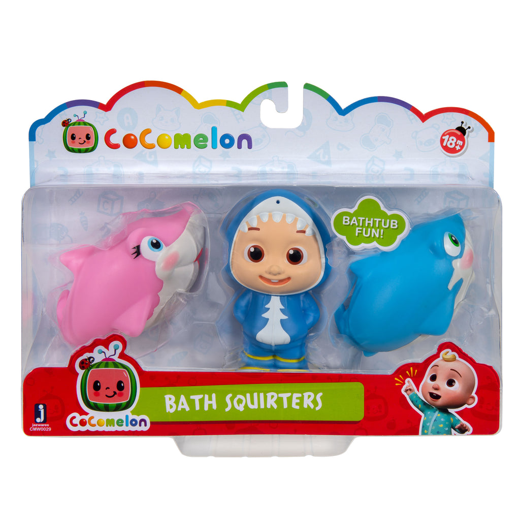 COCOMELON BATH SQUIRTERS JJ AND SHARKS