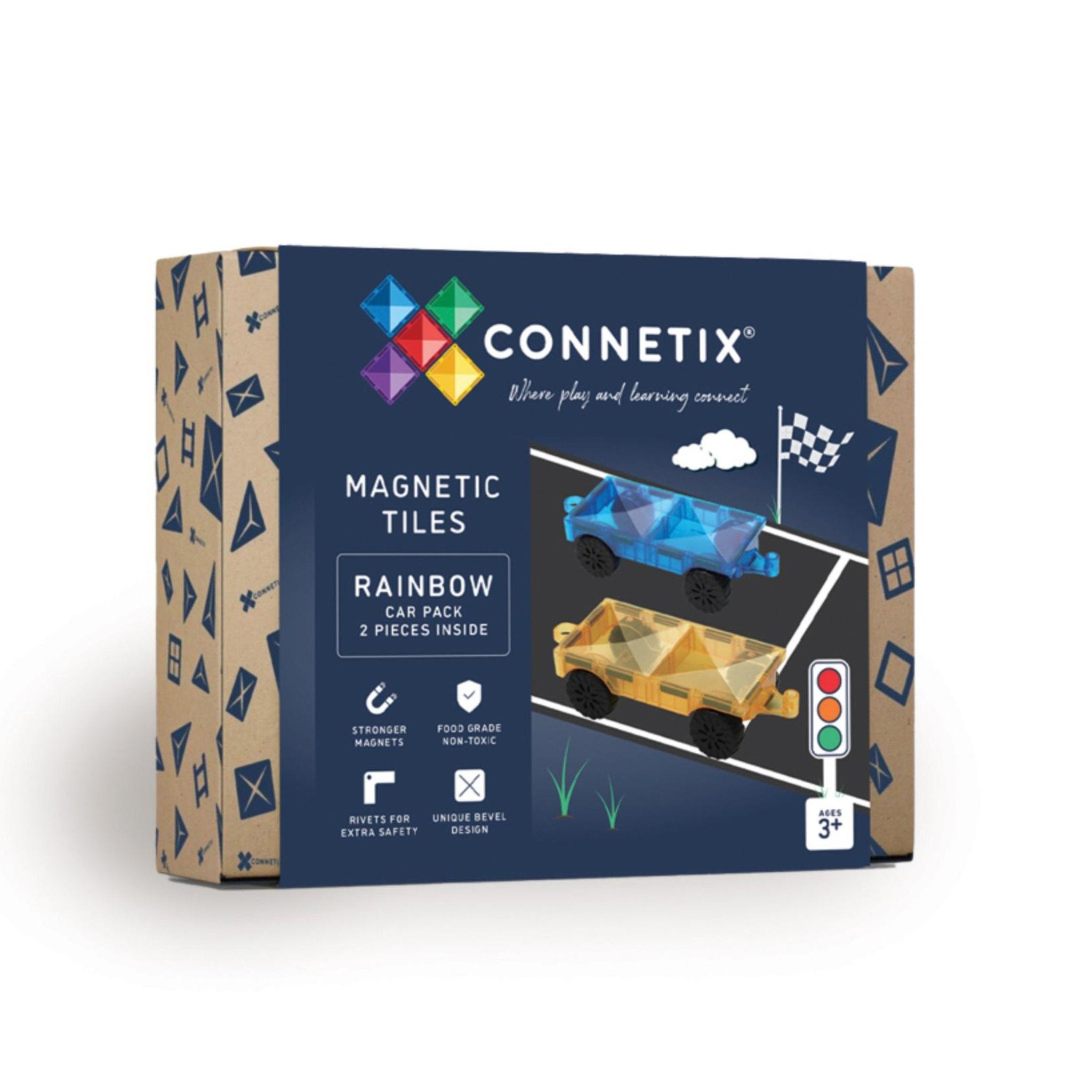 CONNETIX Magnetic Tiles 2 Piece - Car Pack
