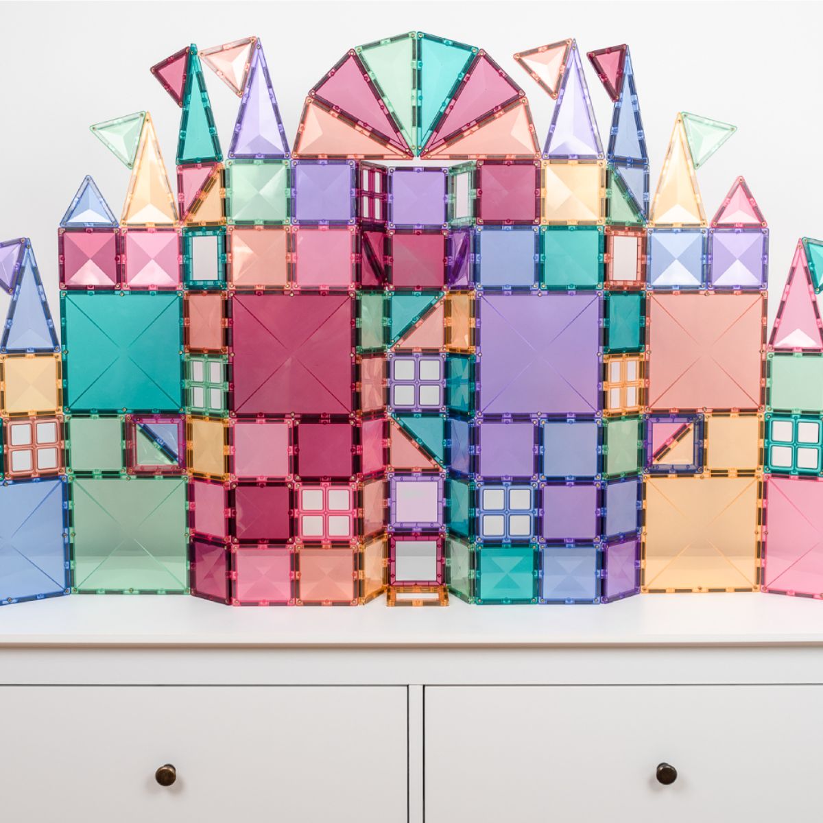 CONNETIX Magnetic Tiles 120 Piece Pastel Creative Pack