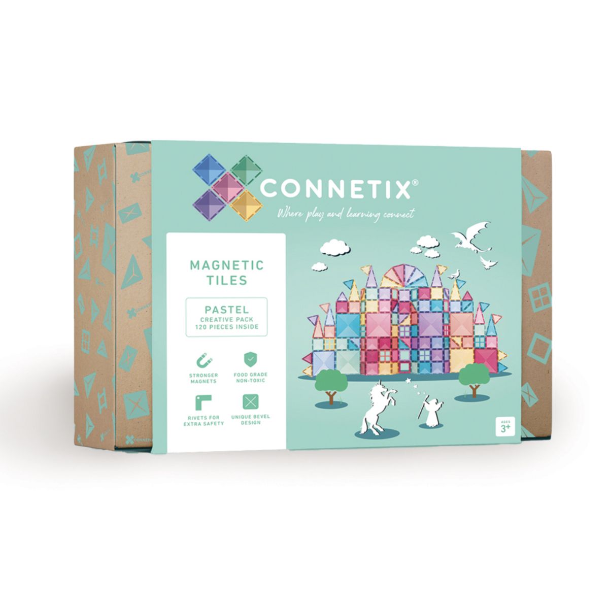 CONNETIX Magnetic Tiles 120 Piece Pastel Creative Pack
