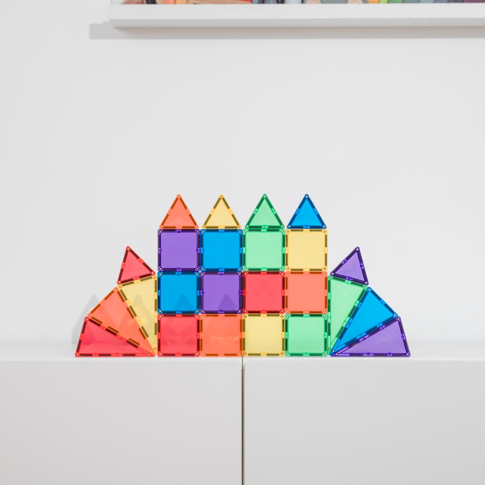 CONNETIX Magnetic Tiles 24 Piece Rainbow Mini Pack