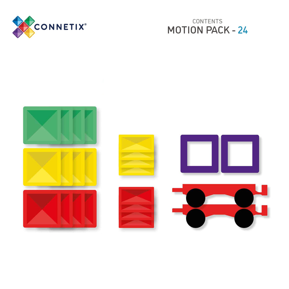 CONNETIX Magnetic Tiles 24 Piece Rainbow Motion Pack – Toyworld