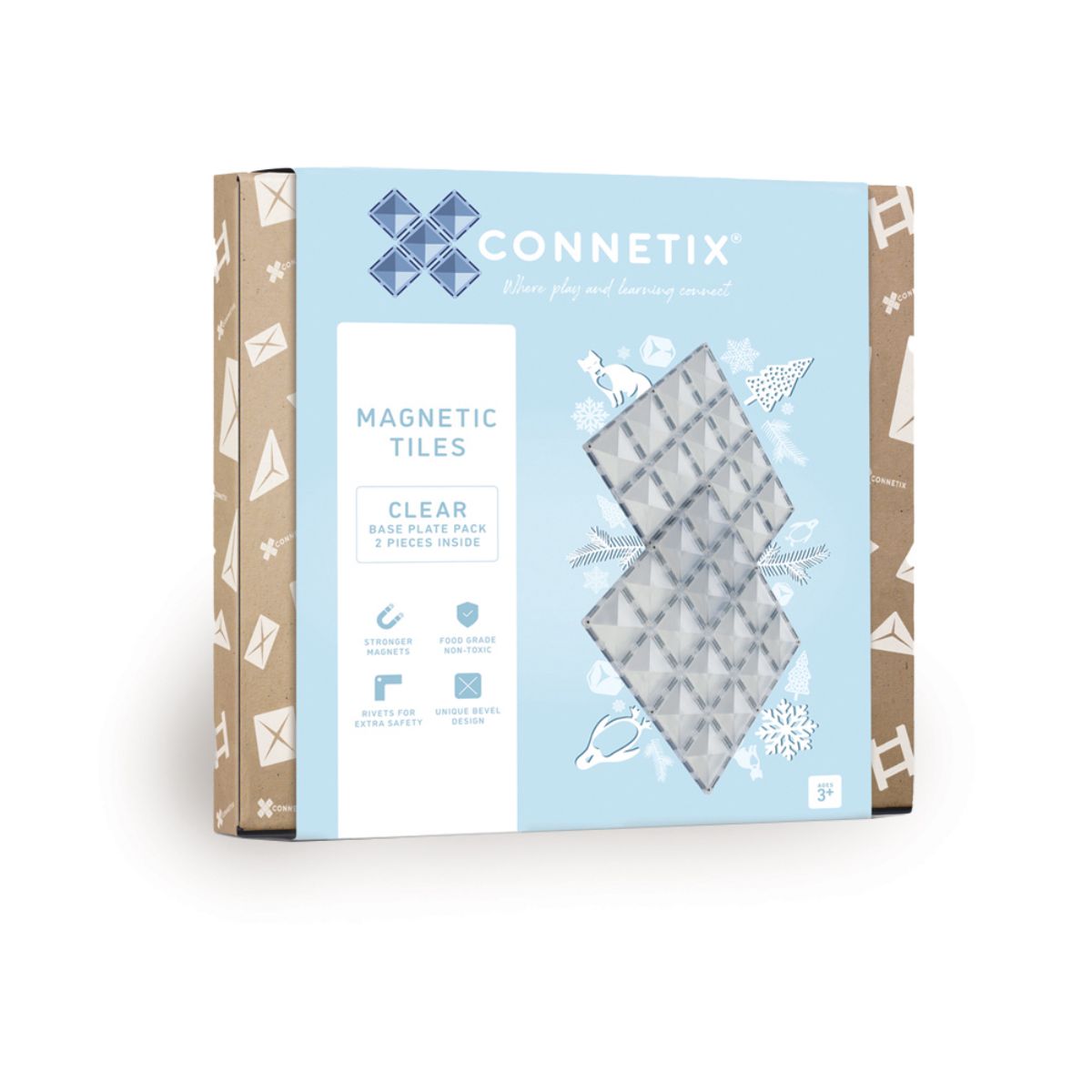CONNETIX Magnetic Tiles 2 Piece Clear Base Plate Pack
