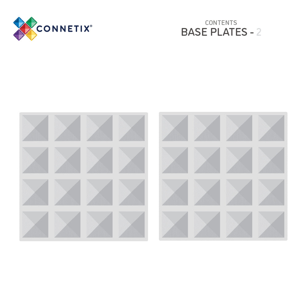 CONNETIX Magnetic Tiles 2 Piece Clear Base Plate Pack