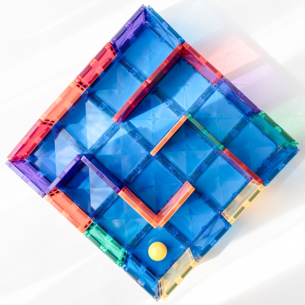 CONNETIX Magnetic Tiles 2 Piece Rainbow Base Plate Pack Blue & Green