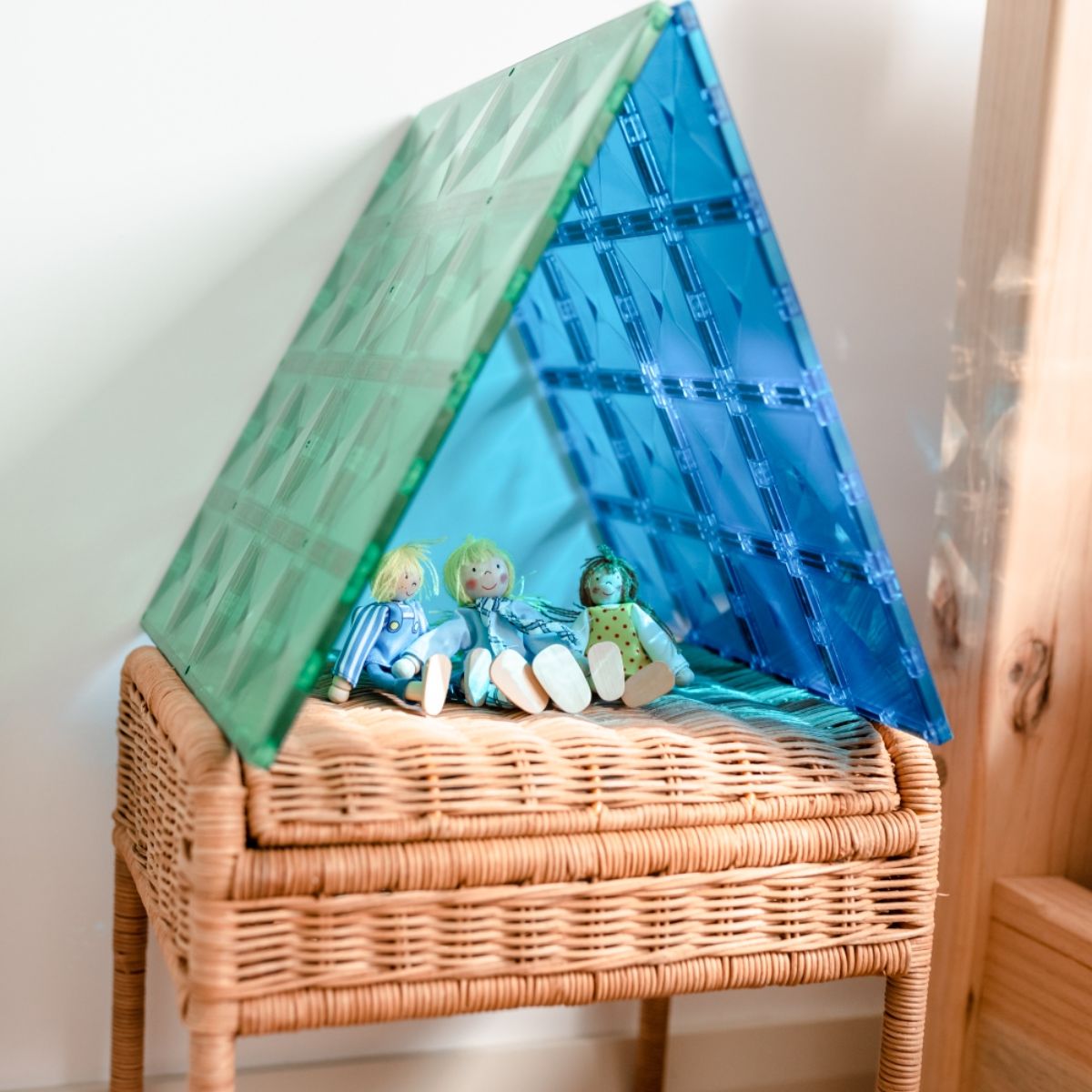 CONNETIX Magnetic Tiles 2 Piece Rainbow Base Plate Pack Blue & Green