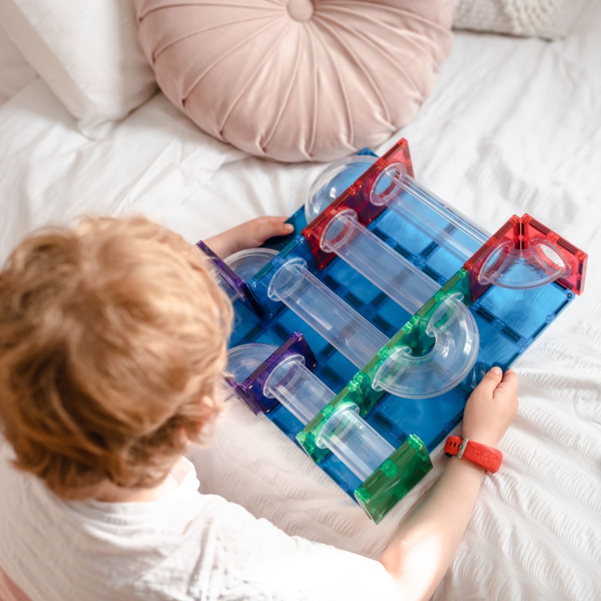 CONNETIX Magnetic Tiles 2 Piece Rainbow Base Plate Pack Blue & Green