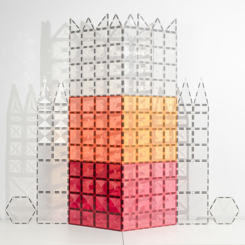 CONNETIX Magnetic Tiles 2 Piece Pastel Base Plate Pack Lemon & Peach