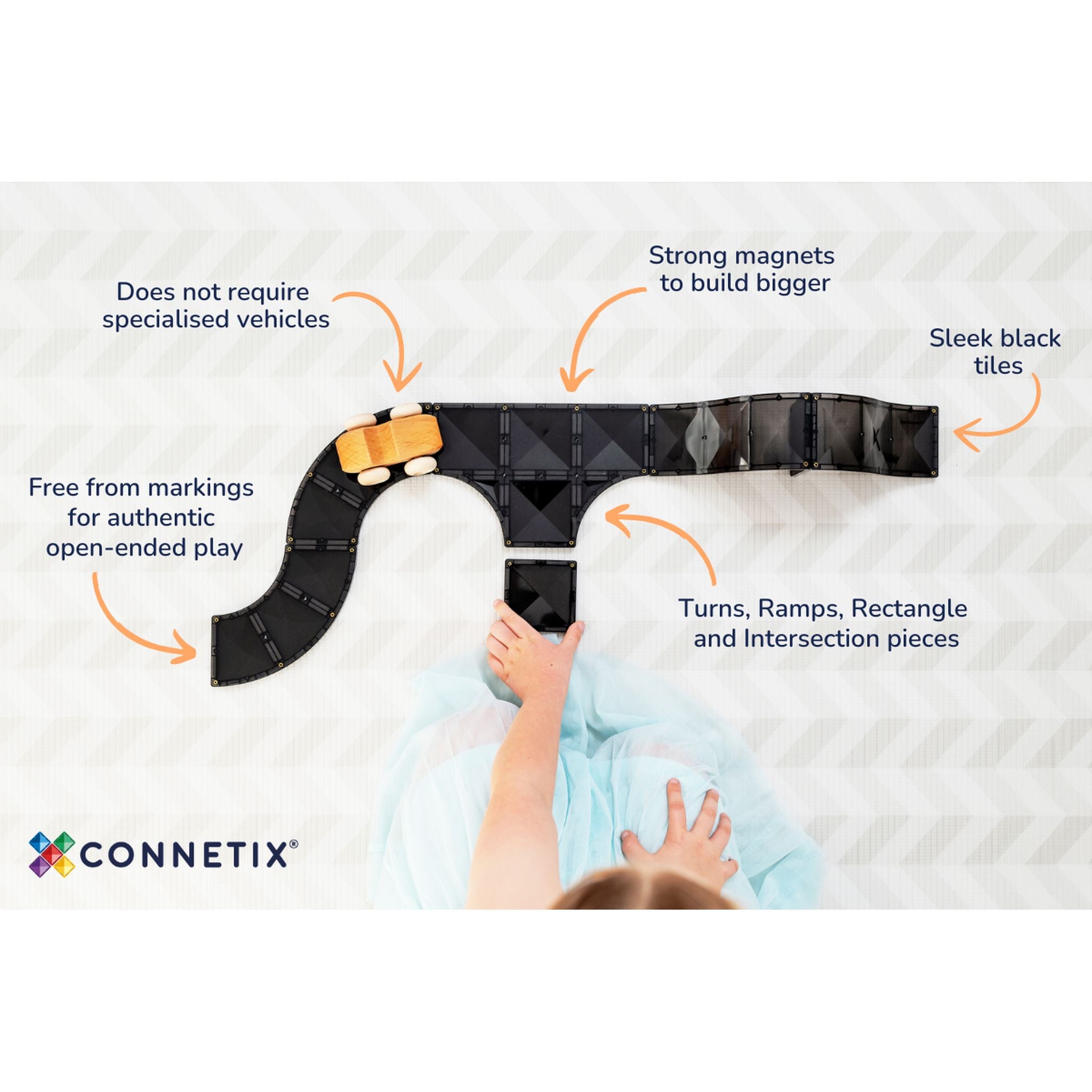 CONNETIX Magnetic Tiles 48 Piece Creative Roads Pack