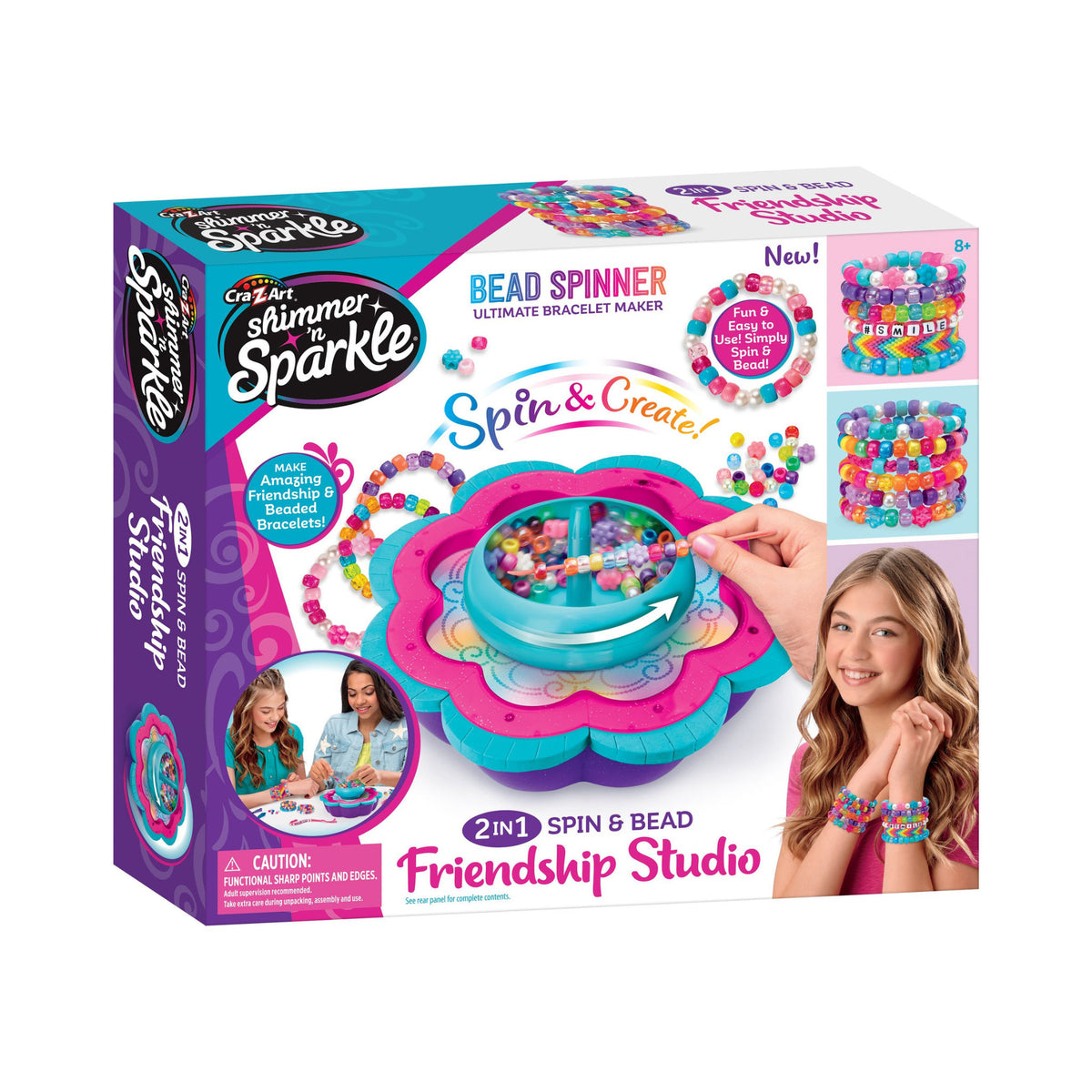 Cra-Z-Art Shimmer 'N Sparkle 2 In 1 Spin & Bead Friendship Studio