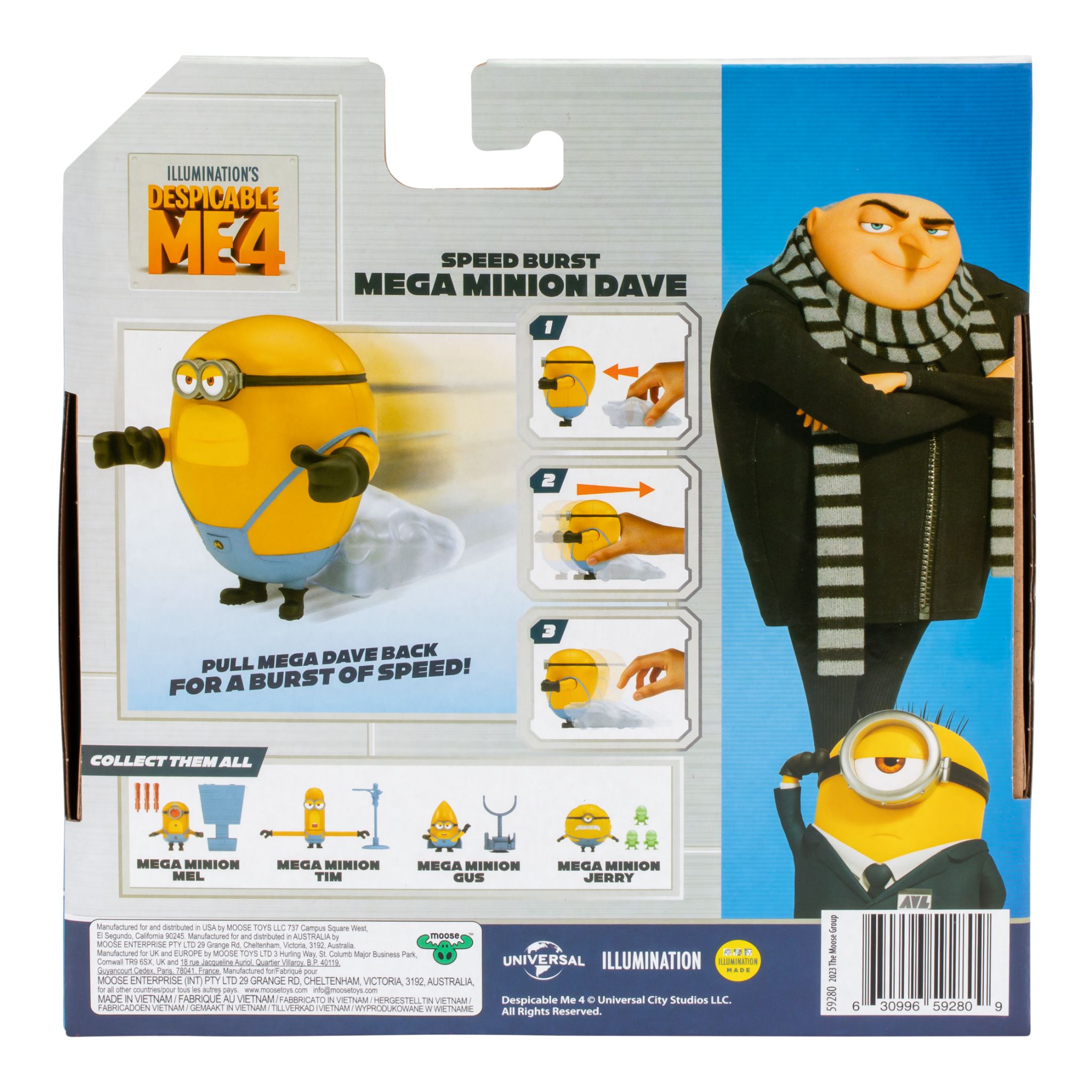 Despicable Me 4 Speed Burst Mega Minion 4 Inch Figure - Dave - Toyworld Australia