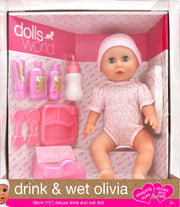 Dolls World Drink & Wet Olivia 38cm Doll