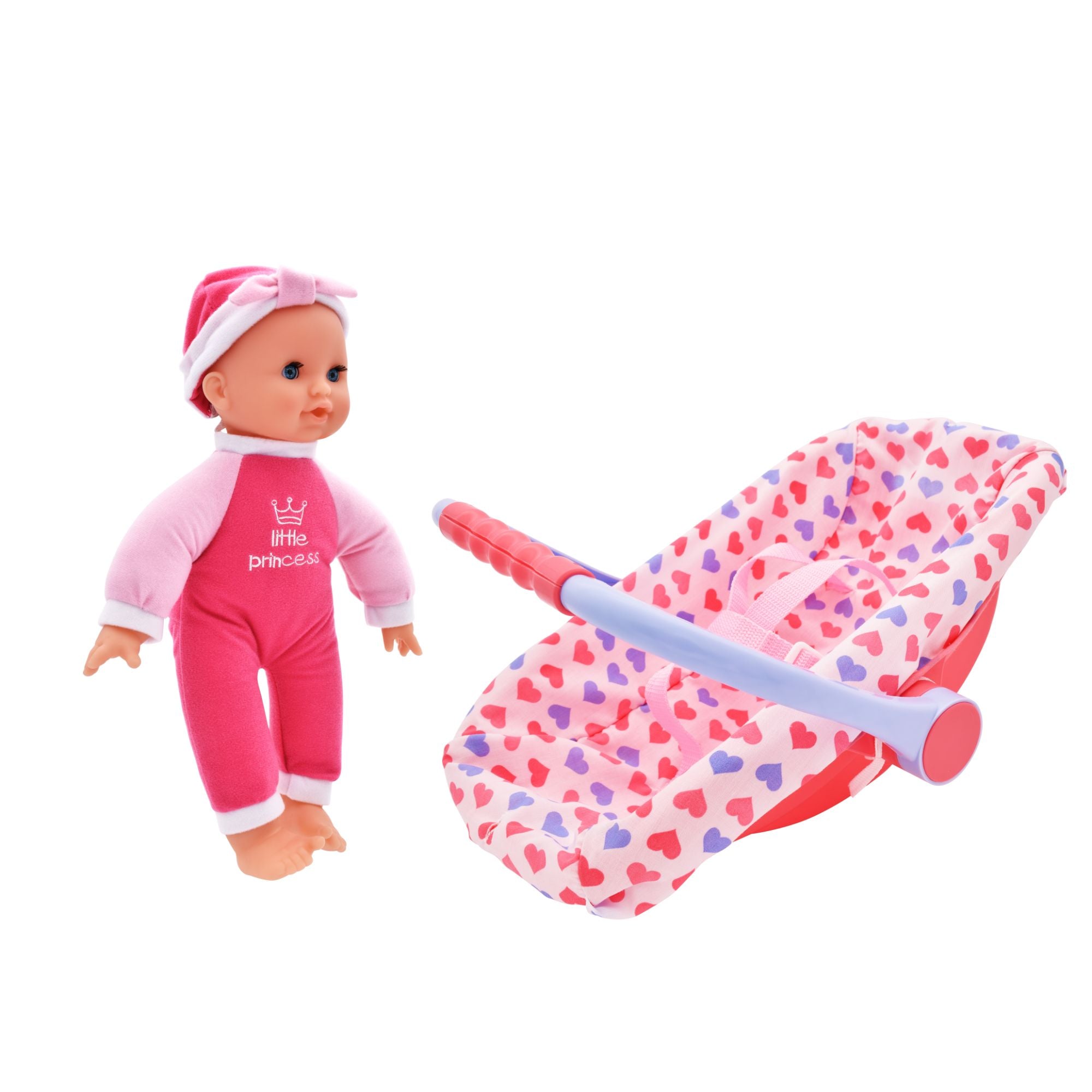 Dolls World Carry Me Issy 30cm Soft Bodied Doll With Car Seat