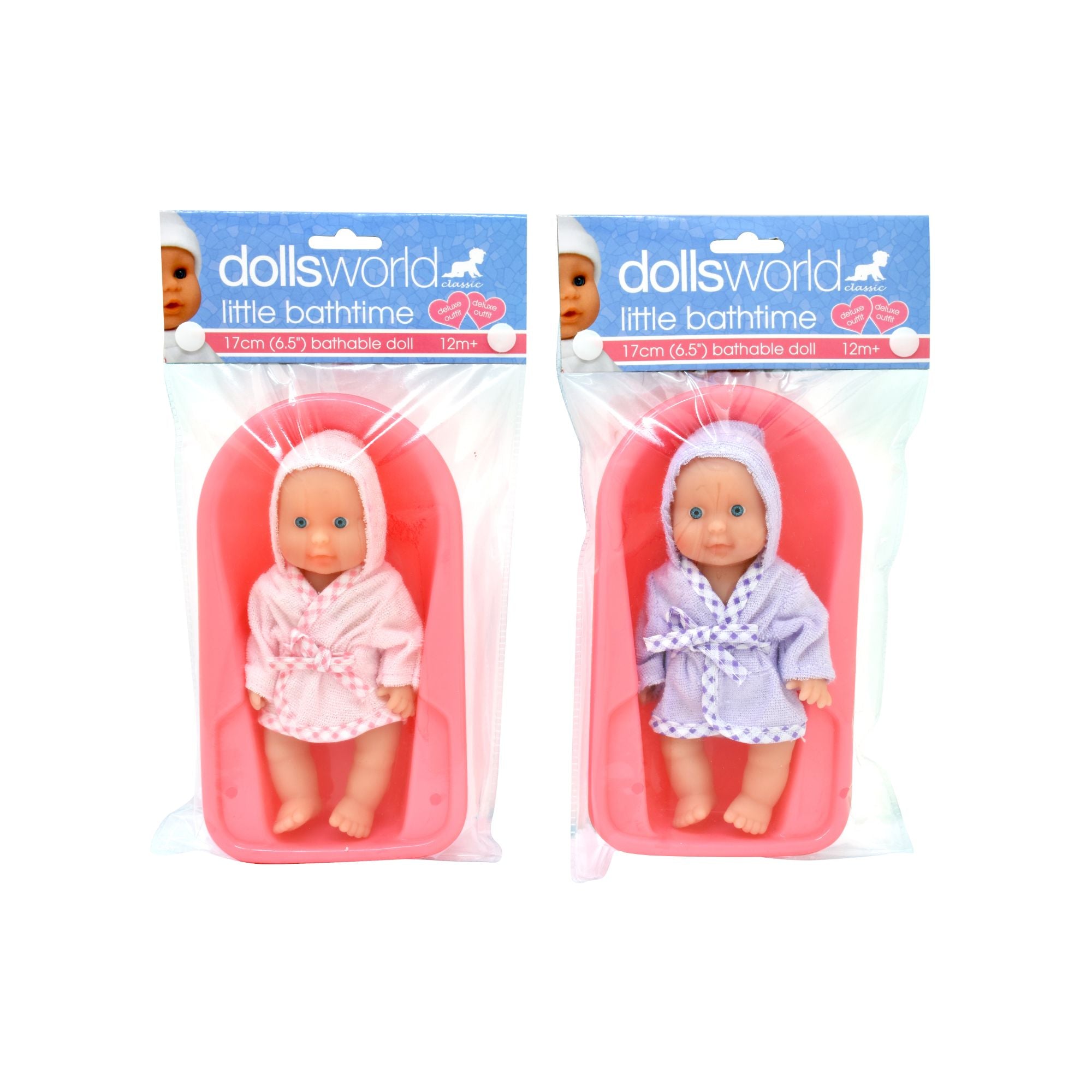 Dolls World Little Bathtime 17cm Bathable Doll Assorted Styles - Toyworld Australia