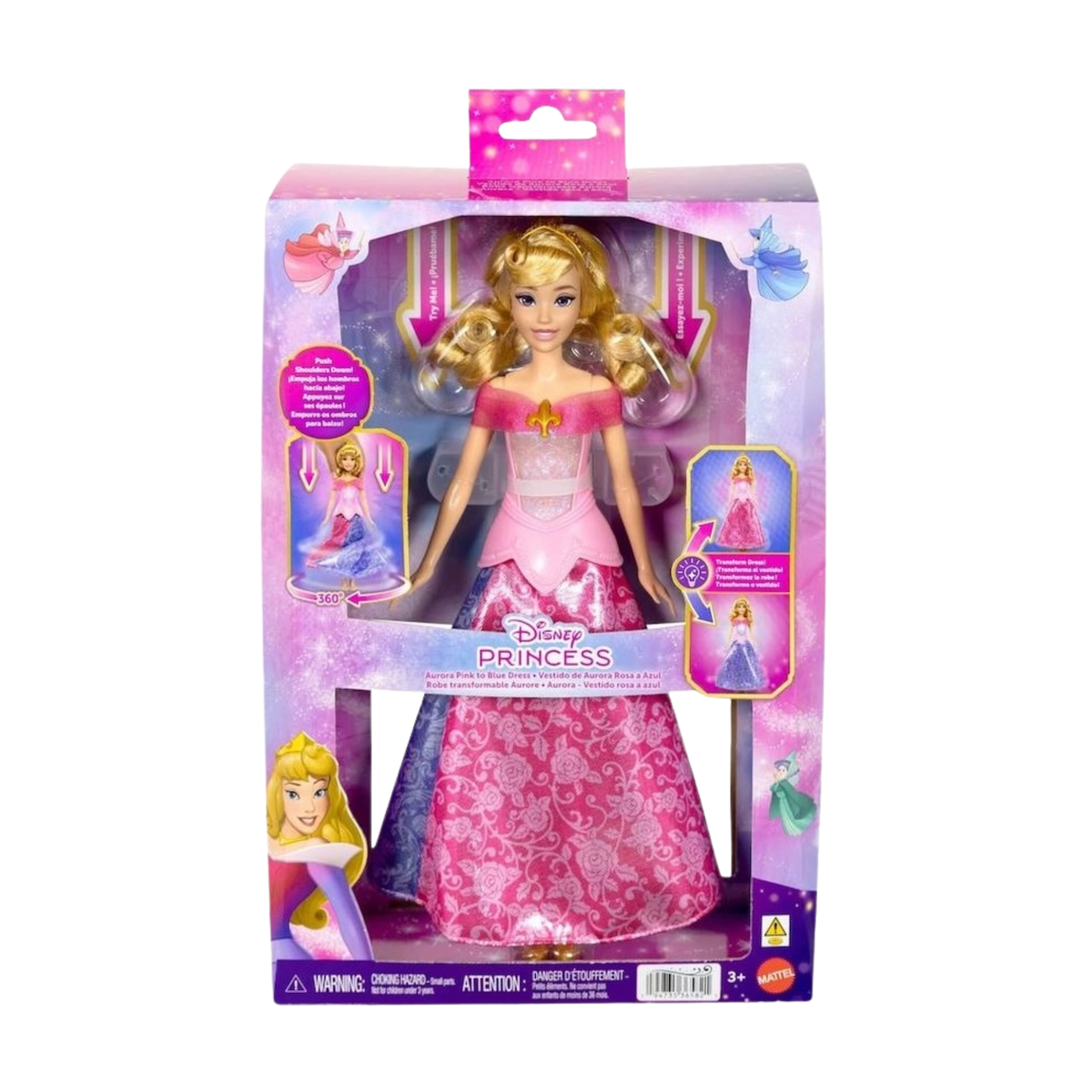 Disney Princess Sleeping Beauty Fashion Doll Pink to Blue Dress -  Aurora