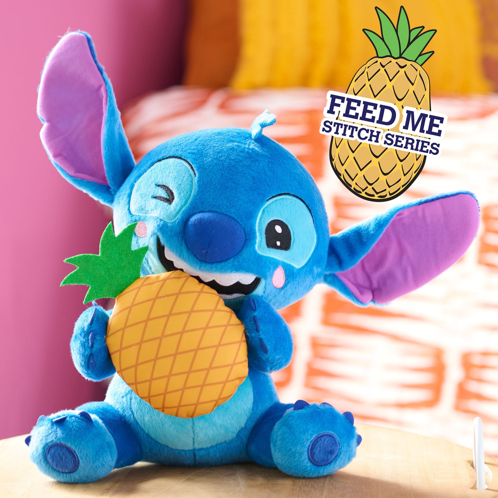 Disney Stitch Cuddleez Large Plush - Eating Pineapple